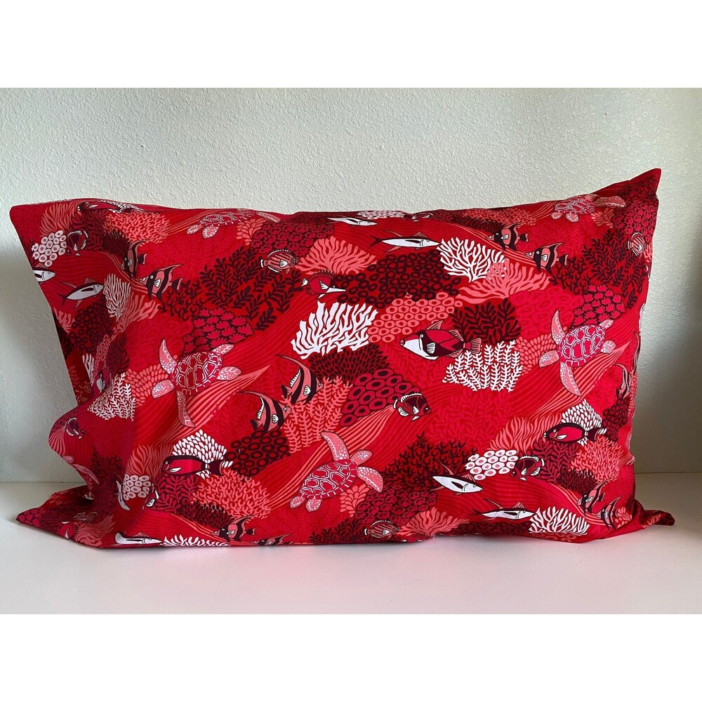 Red Coral Reef Pillowcase | Handmade | 100% Cotton
